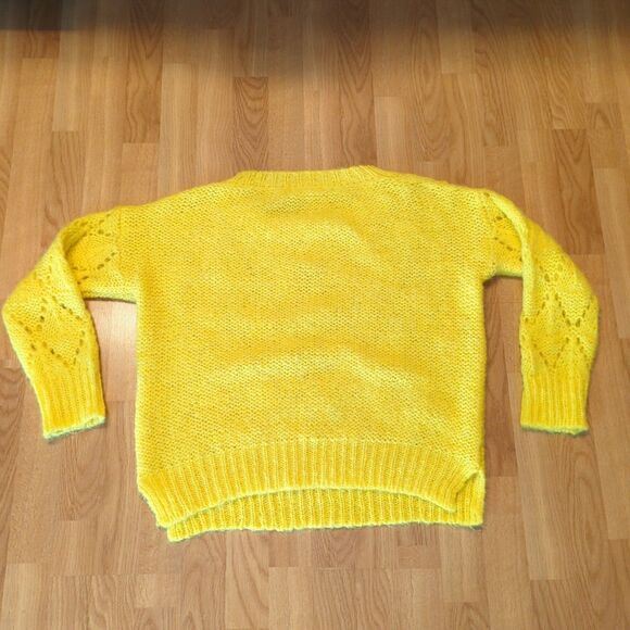 Sleeping On Snow Anthropologie Bright Lights Pointelle Sweater Small Alpaca - Picture 4 of 7